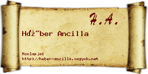 Héber Ancilla névjegykártya